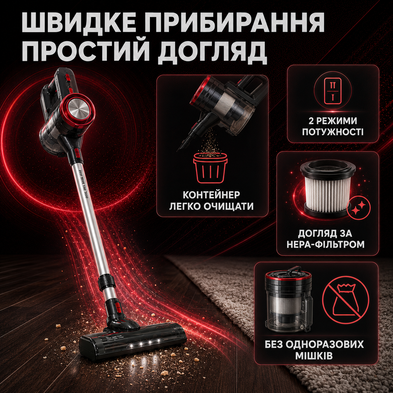 прибирання пилососом Zip line top ZT-1506